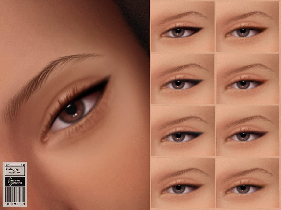 Natural Eyeliner Sims 4 Makeup CC