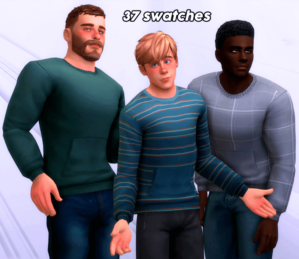 Pocket Sweater Sims 4 Male CC