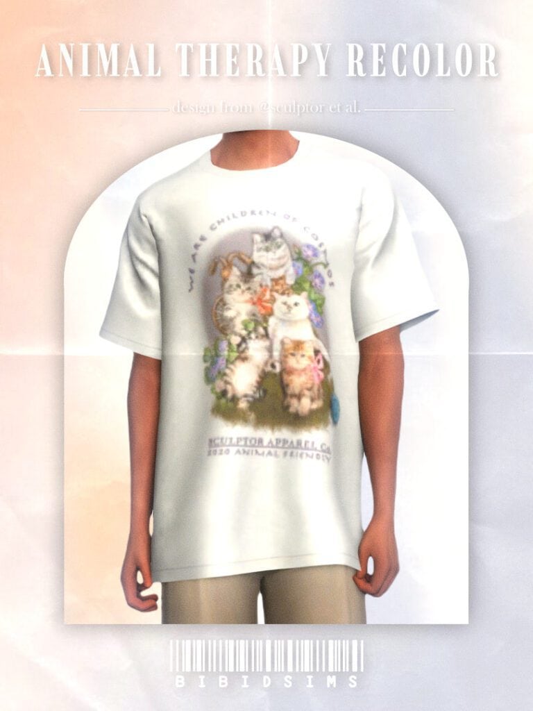 Animal Therapy T-Shirt Sims 4 Male CC Clothes