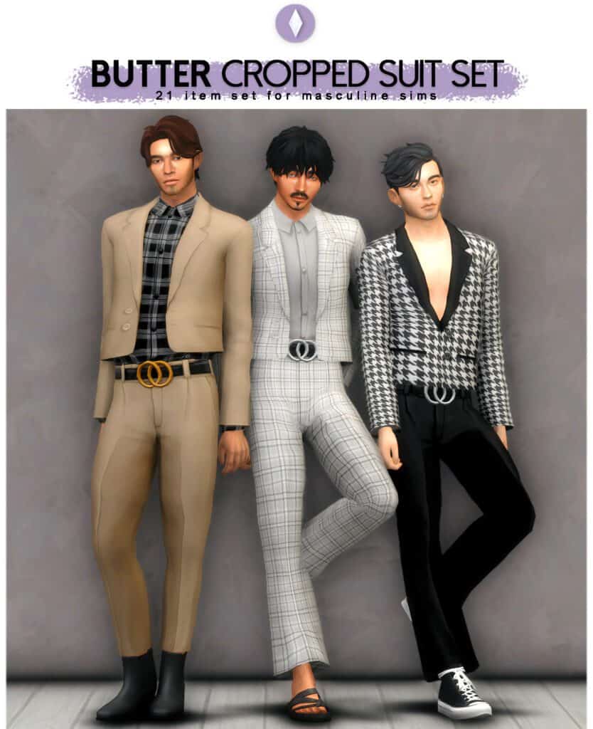 Sims 4 Male CC Cropped Suit