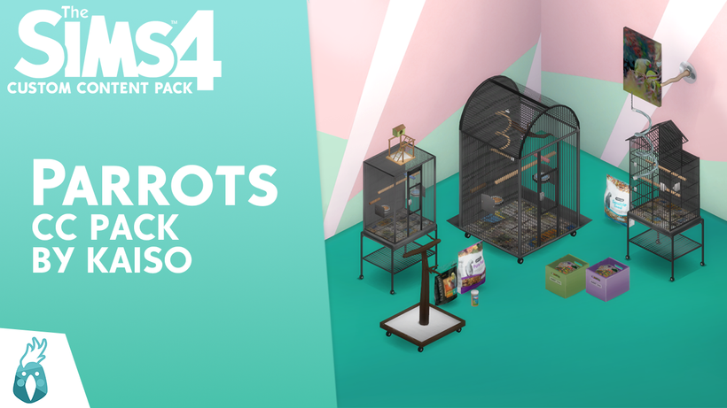 Sims 4 Bird CC Pack (Parrots in Cages!)