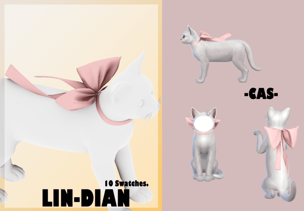 Bow Collar Sims 4 Cat CC
