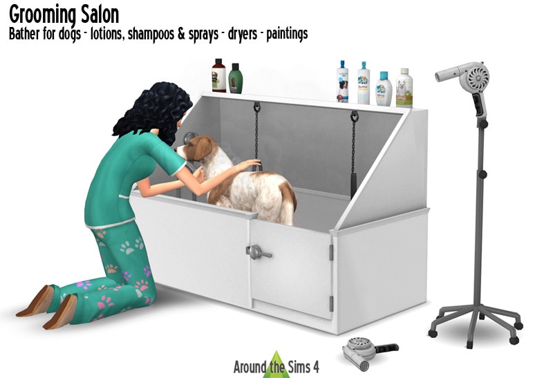 Grooming Station Sims 4 Pet CC Dog Bath