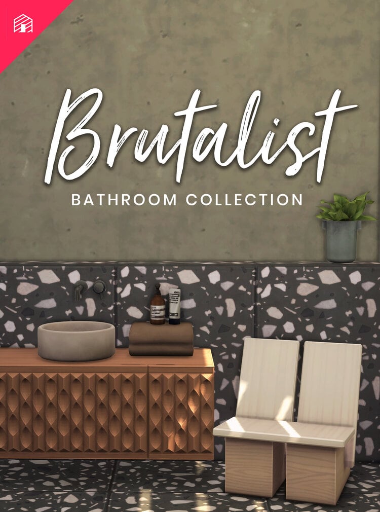 House of Harlix Brutalist Bathroom CC Set