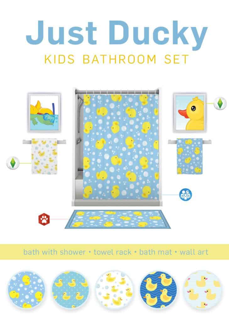 Rubber Ducky-Themed Kids Sims 4 Bathroom CC