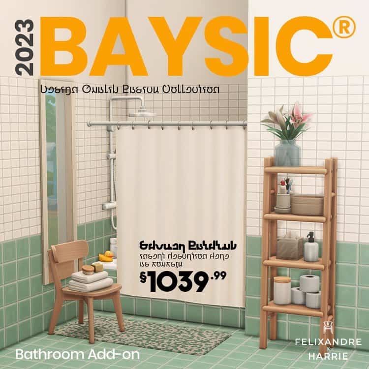 Felixandre & HeyHarrie BAYSIC Sims 4 Bathroom CC Pack