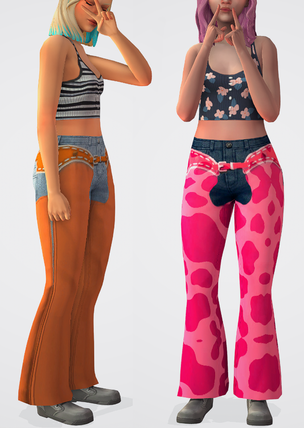 Cowgirl Flares Sims 4 Country CC Pants