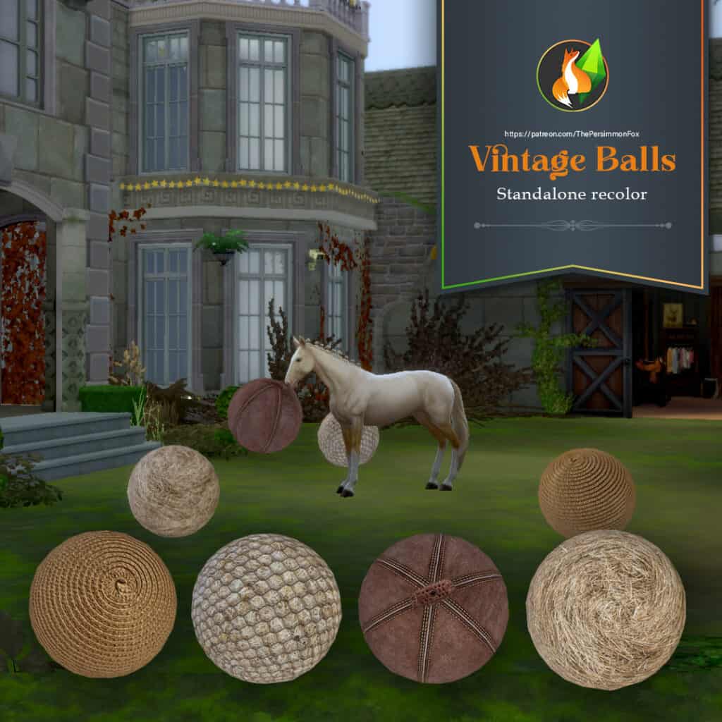 Rustic Recolor Horse Ball Sims 4 Medieval CC for Horses