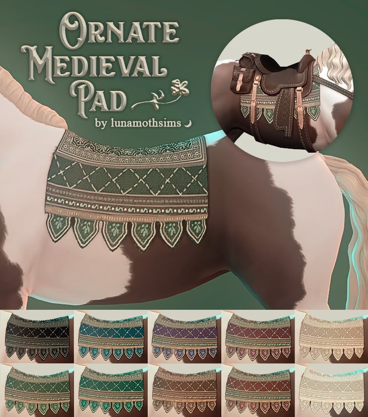 Ornate Horse Pad Sims 4 Medieval CC for Horses