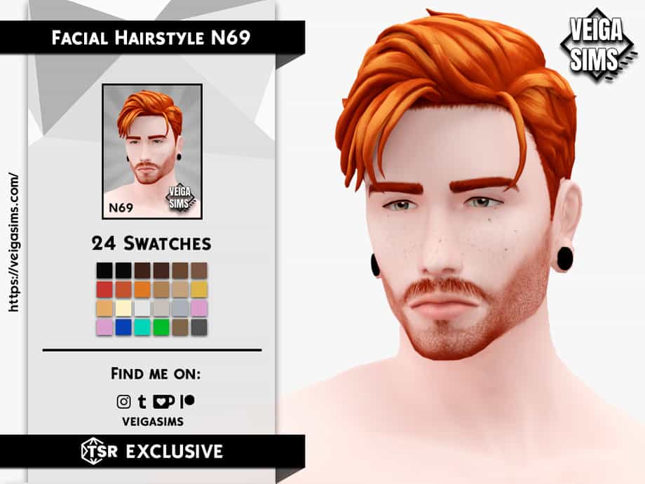 Light Mustache Sims 4 Beard CC