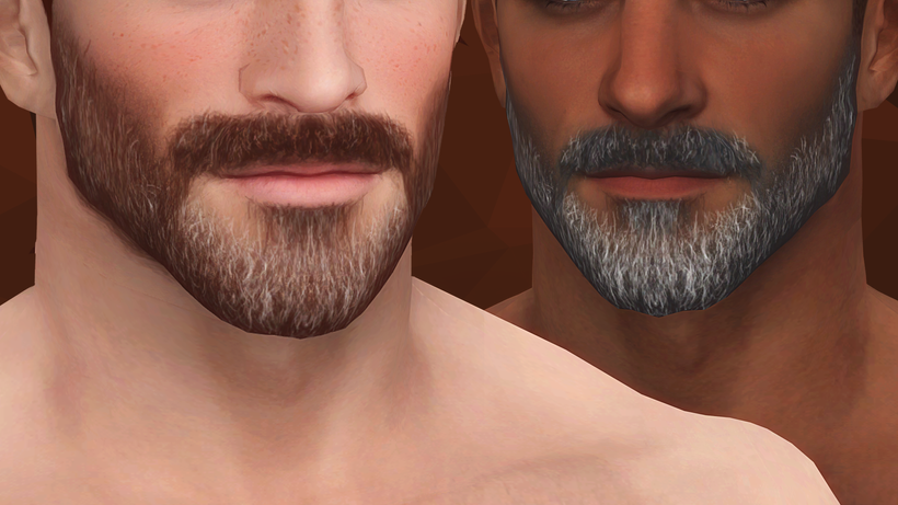 Salt and Pepper Sims 4 Beard CC