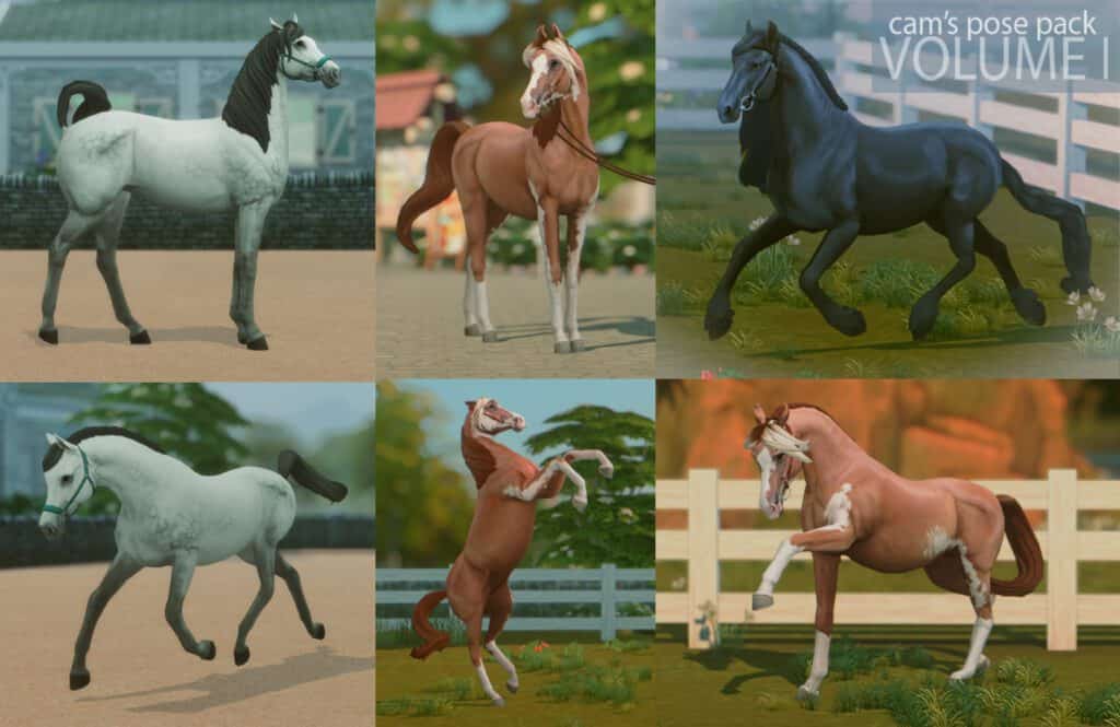 Arabian Sims 4 Horse Pose Pack