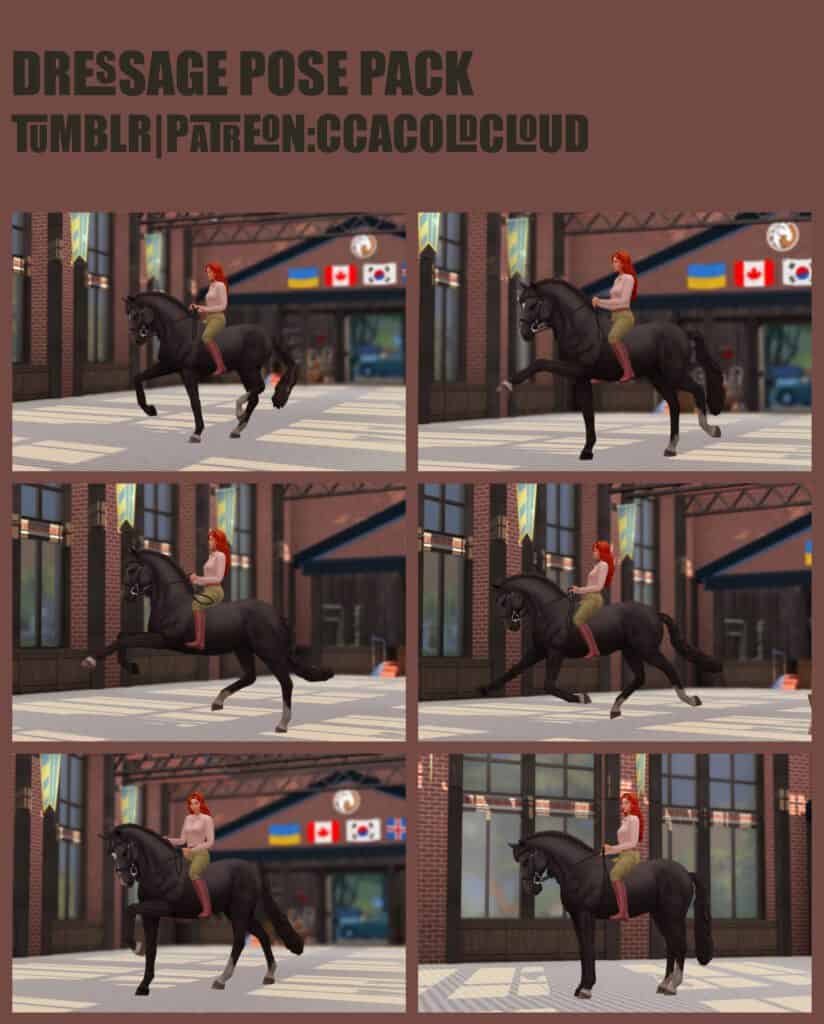 Dressage Sims 4 Horse Pose Pack