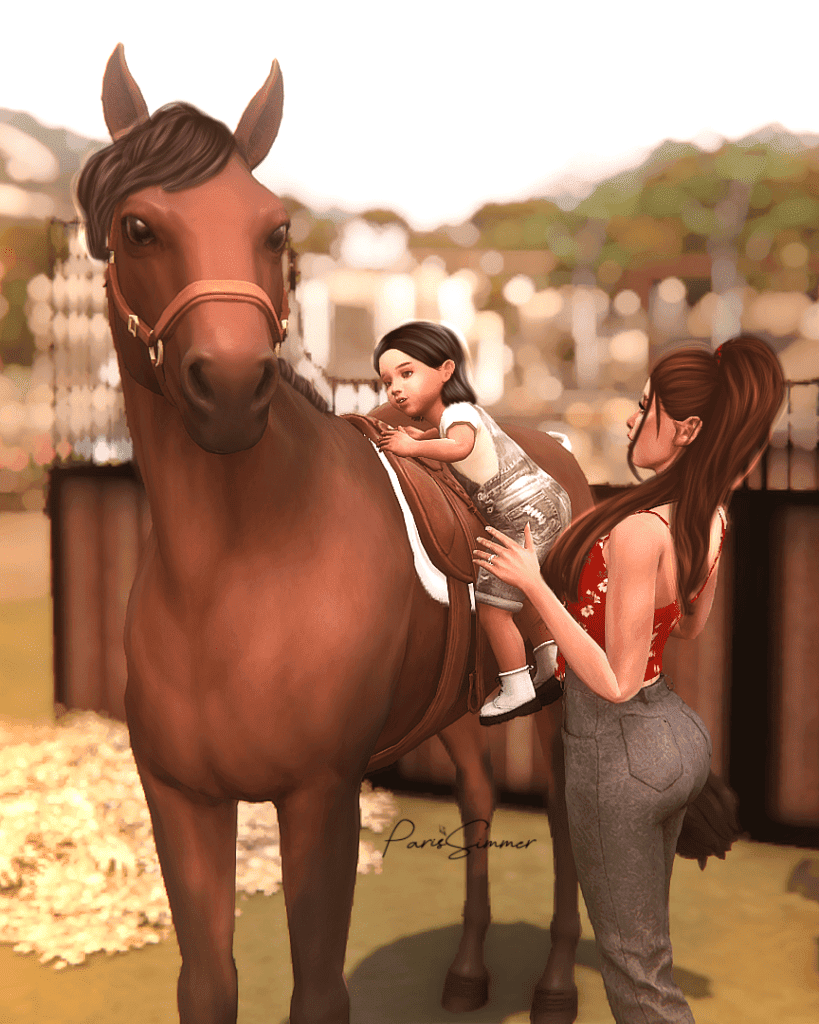 Giddy Up Horsie! Sims 4 Horse Pose Pack With Toddler