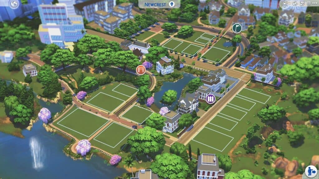 Detailed In-Game Sims 4 Map Replacements by 20th Century Sims - Newcrest