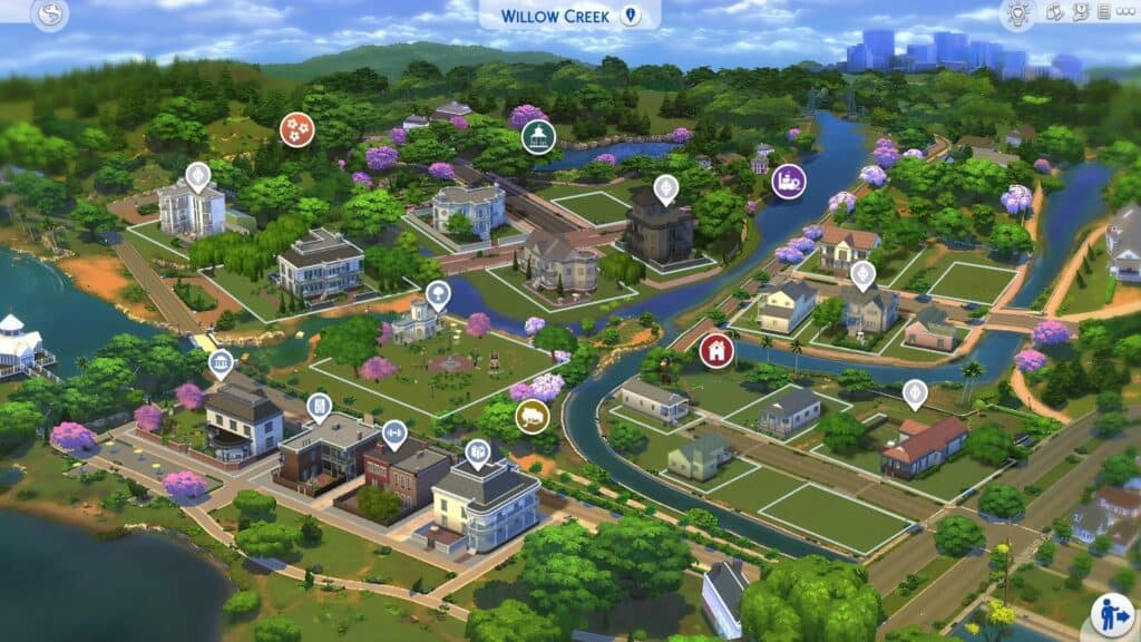 Detailed In-Game Sims 4 Map Replacements by 20th Century Sims - Willow Creek