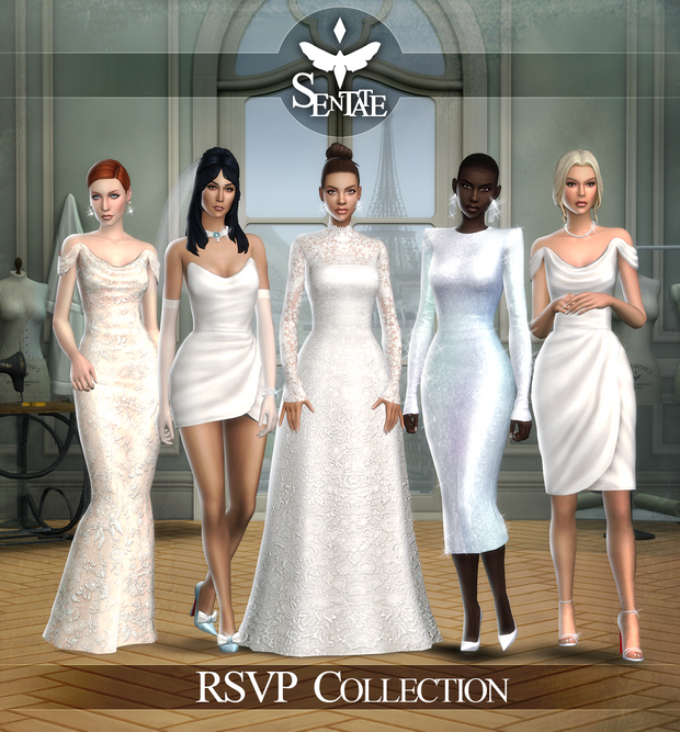 Sentate RSVP Collection Sims 4 Wedding Dress CC Pack