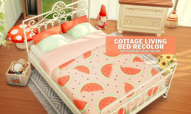 Cottage Living Recolors Sims 4 CC Bed