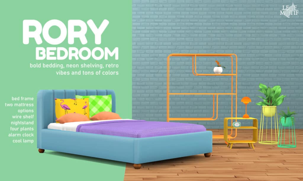 Rory Retro Sims 4 Bedroom CC