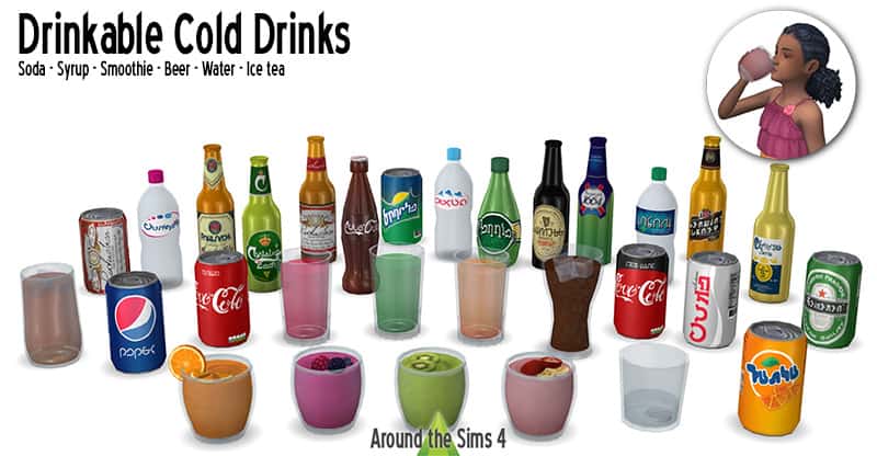 Drinkable Drinks Sims 4 Food Mod