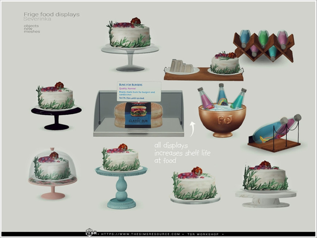 Functional Food Displays Sims 4 Food Mod (Make Food and Drinks Last Longer)