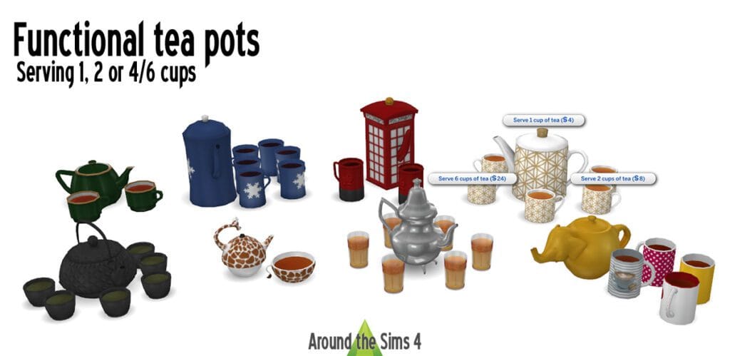 Functional Tea Pot SIms 4 Food Mod
