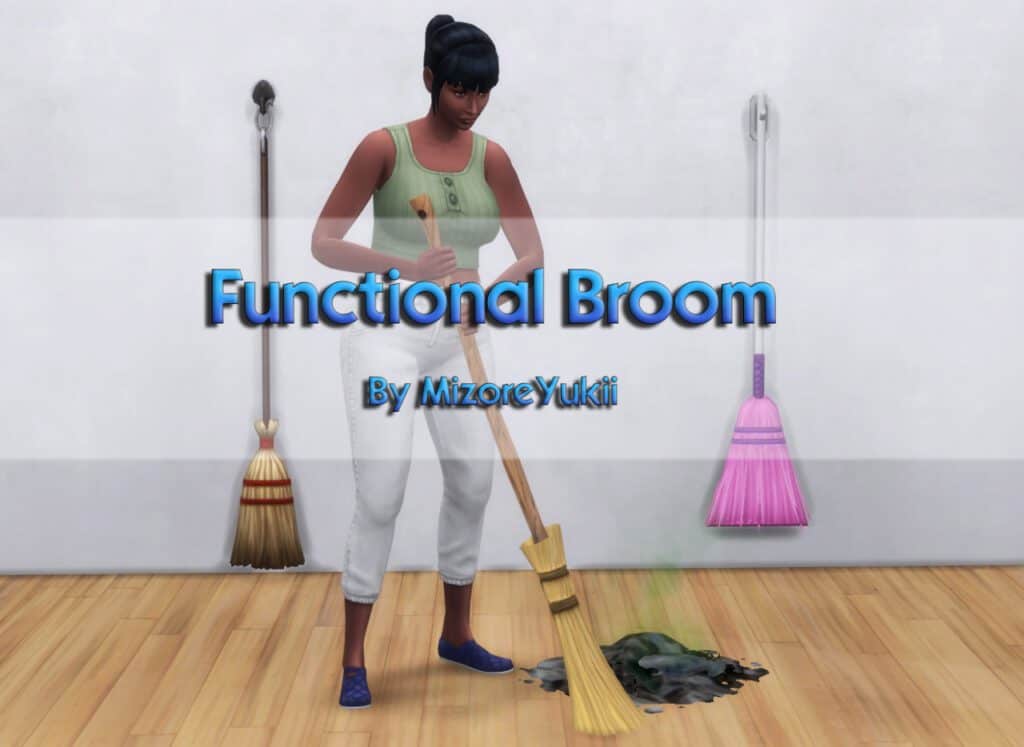Broom Sims 4 Functional CC (Perfect for Off The Grid Cleaning or Historical Gameplay)