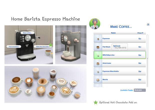 Functional CC Home Espresso Maker With Custom Recipes