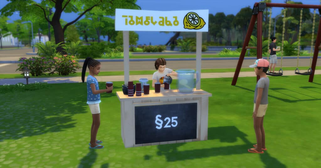 Kid's Lemonade Stand Sims 4 Functional CC
