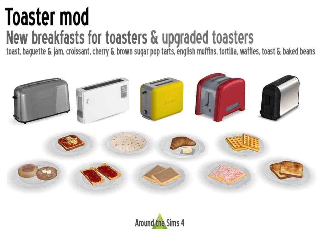 Toaster Mod Sims 4 Functional CC With Custom Recipes