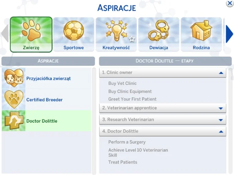 Dr. Doolittle Veternarian Sims 4 Aspiration Mod