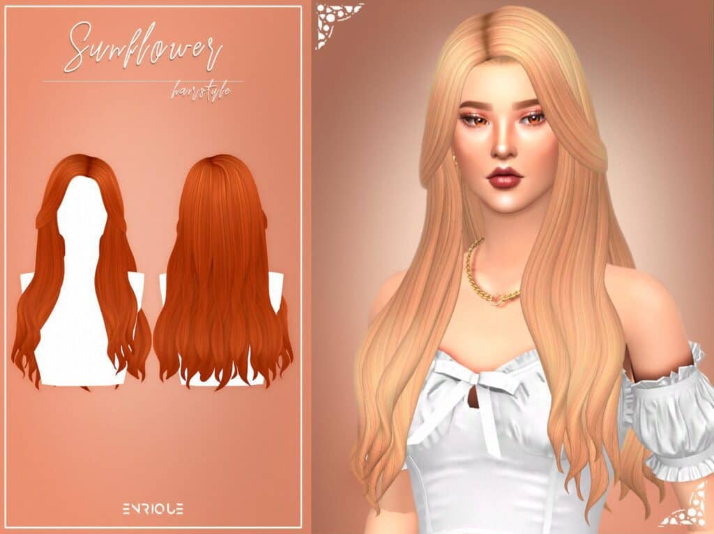 Sunflower Long Hair Sims 4 Mermaid CC