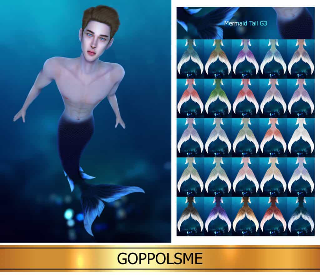 Gold Tail v3 Sims 4 Mermaid CC