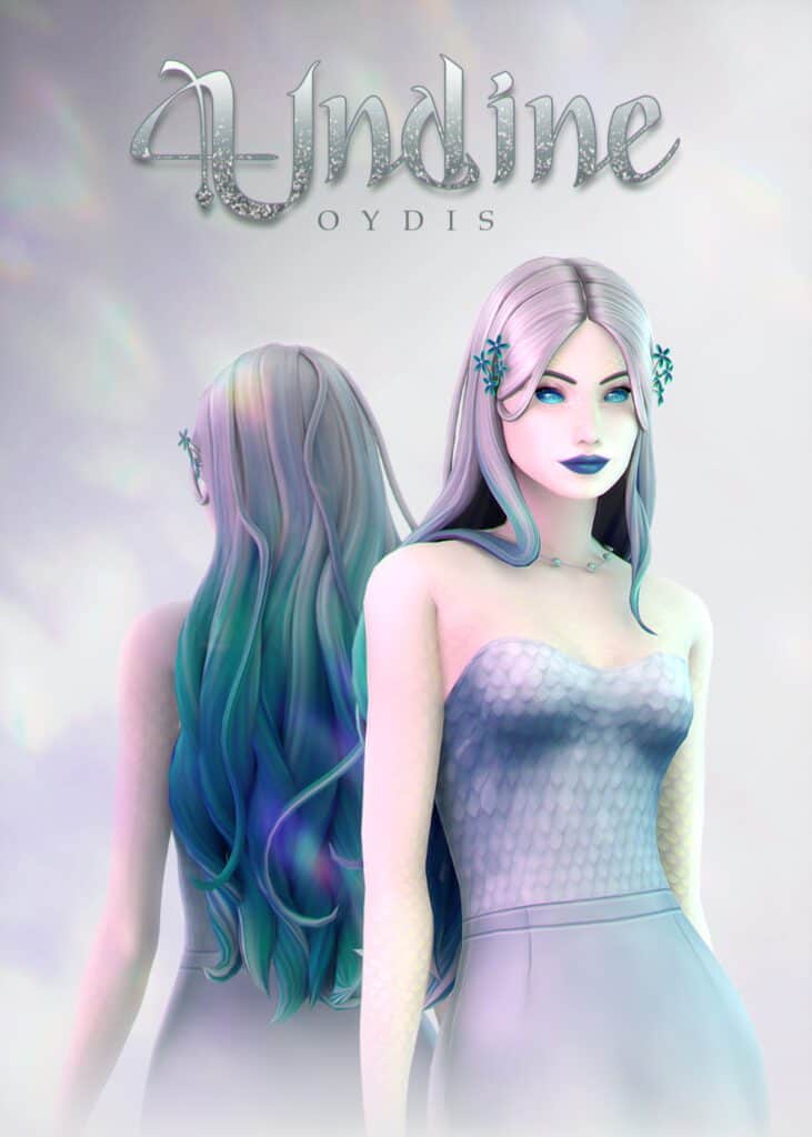 Undine Sims 4 Mermaid CC Long Hair