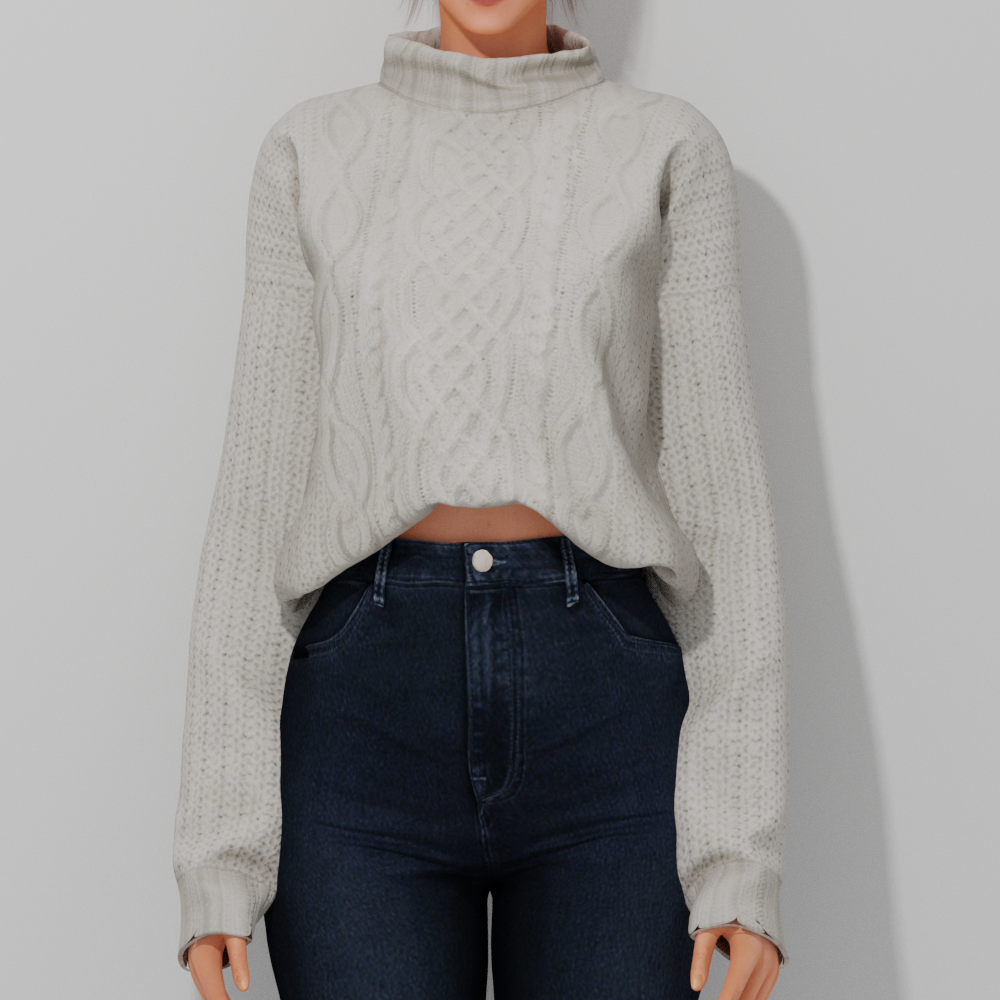 Cable Knit Sweater Sims 4 Old Money CC
