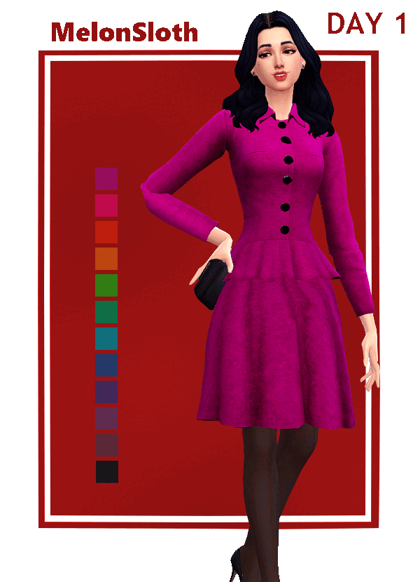 Button Up Dress Sims 4 Old Money CC Outfit
