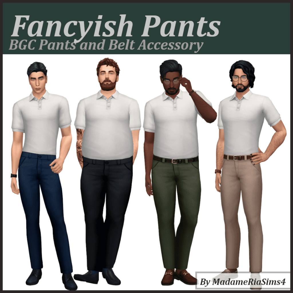 Male Belted Pants Sims 4 Old Money CC