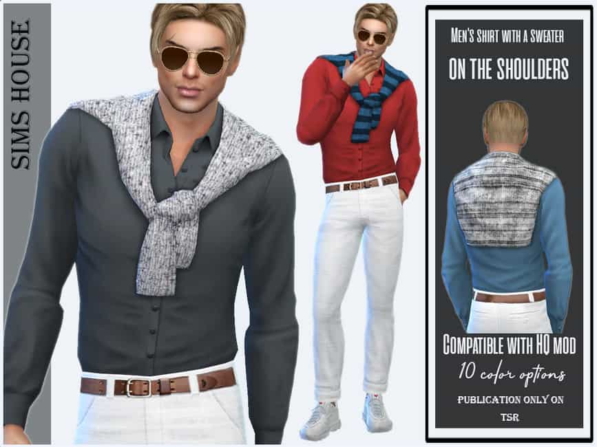 Male Shoulder Sweater Sims 4 Old Money CC