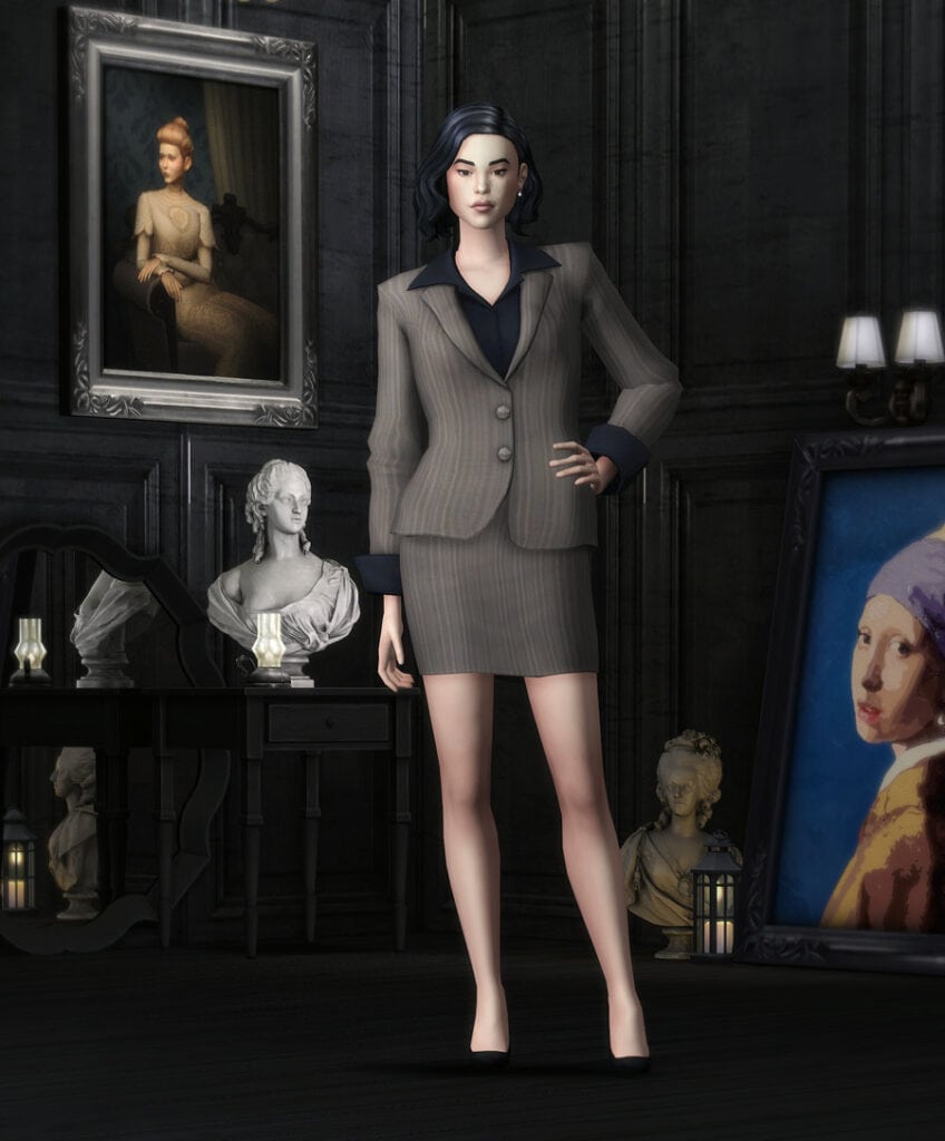 Pinstripe Suit Collection CC Pack (Male & Female Suit Options)