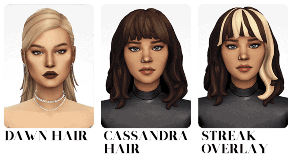 Dawn & Cassandra Arethabee Sims 4 Hairstyles