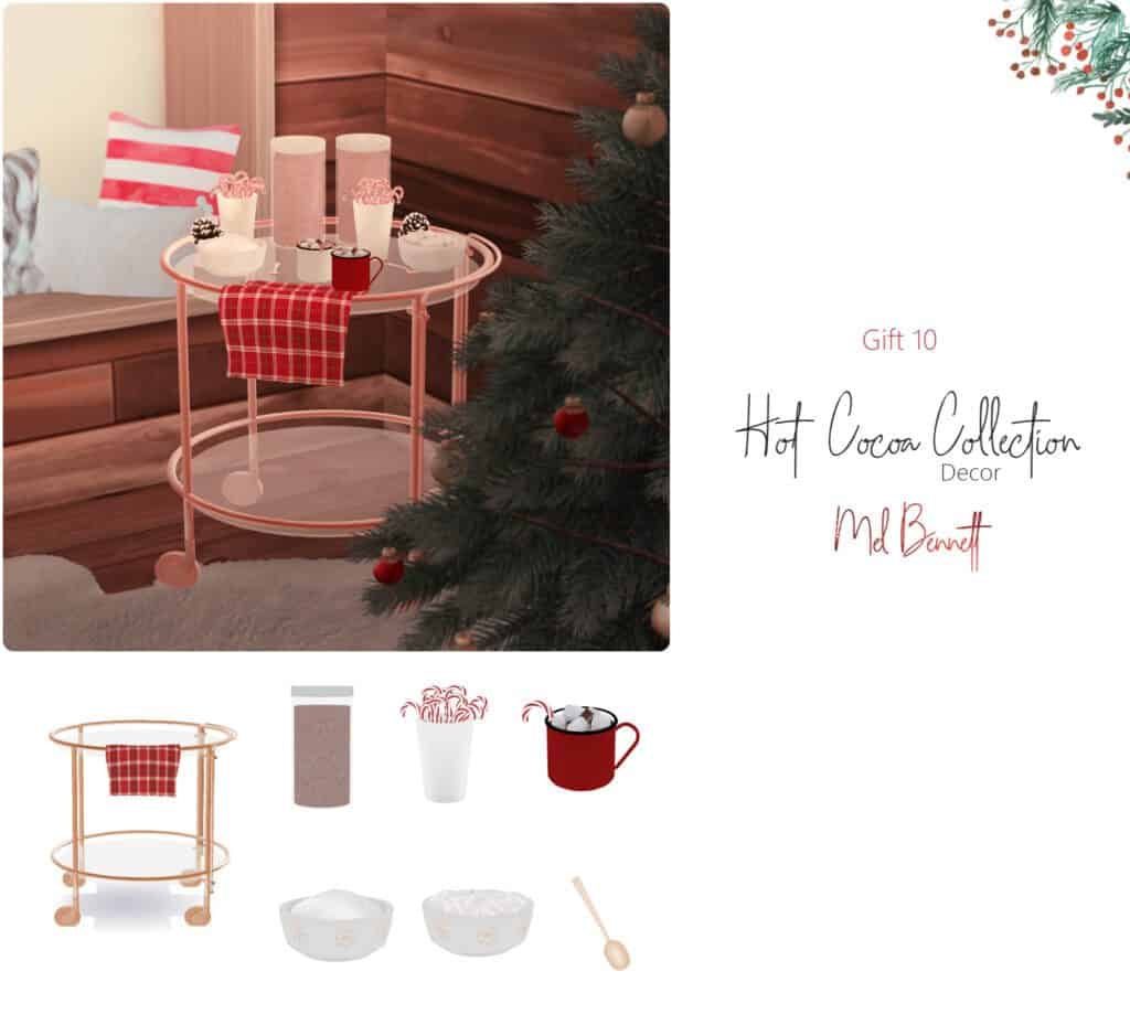 Hot Cocoa Station Sims 4 Christmas CC Decor