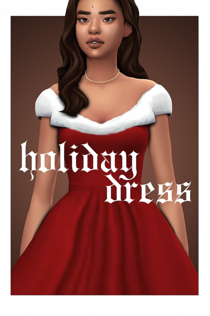 Classic Holiday Dress Sims 4 Christmas CC