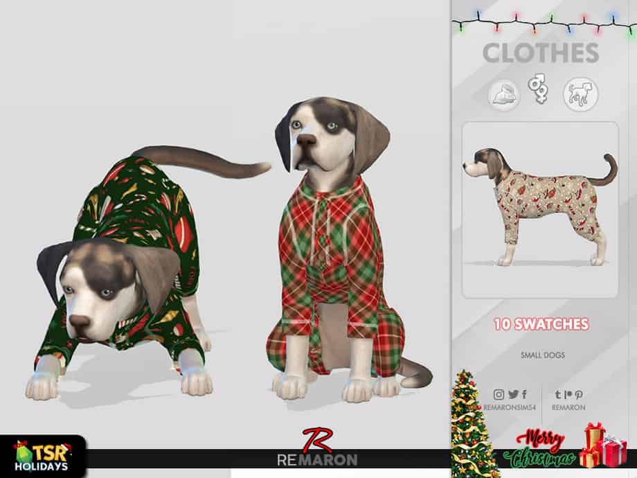 Small Dog Sims 4 Christmas CC Sweater