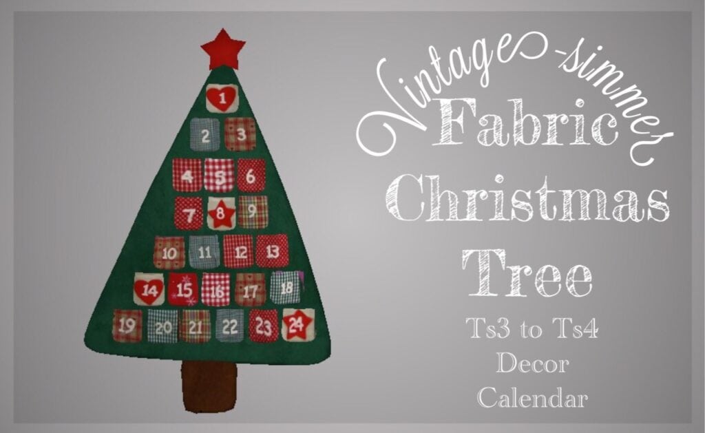 Fabric Advent Calendar Sims 4 Christmas Tree CC
