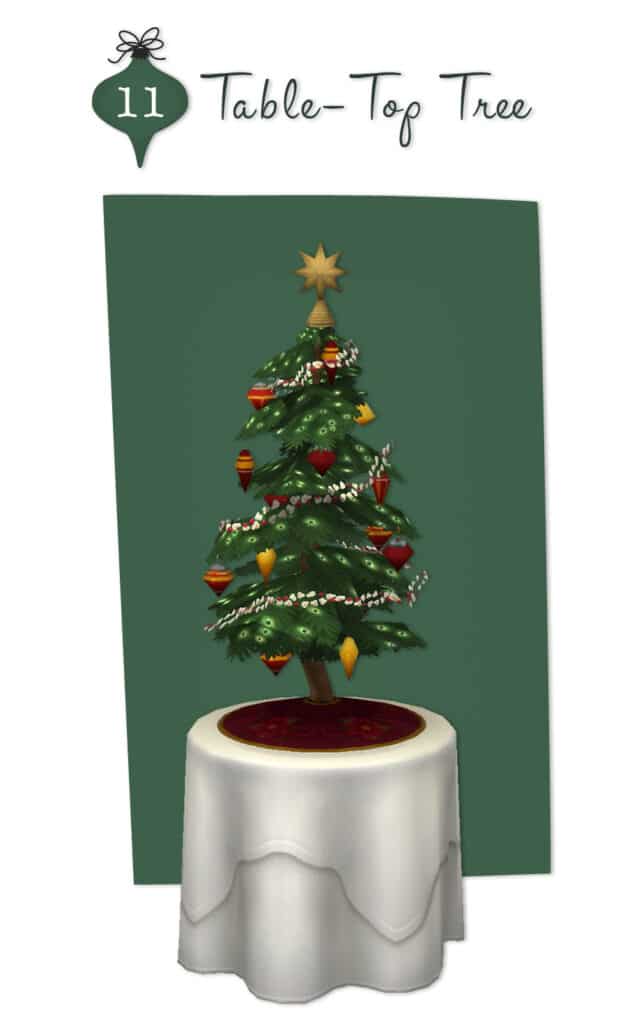 Small Table Top Sims 4 Christmas Tree CC