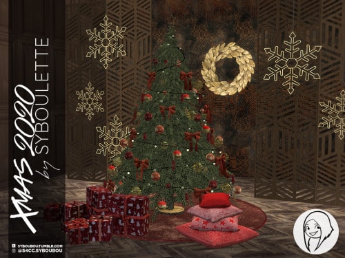 Syboubou's Customizable Sims 4 Christmas Tree CC Set