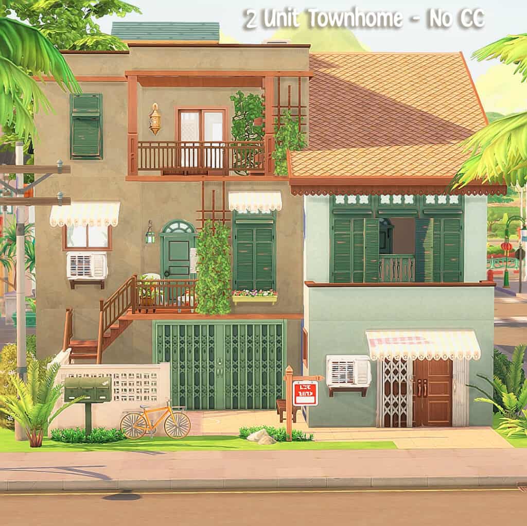 Two Unit Townhome For Sims 4 Tomarang