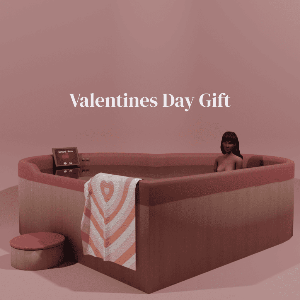 Heart Shaped Sims 4 Valentines Day CC Hot Tub