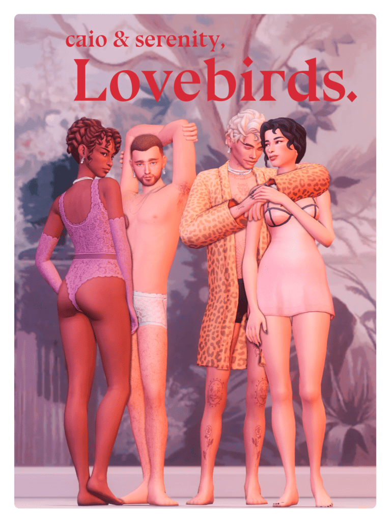 Lovebirds Lingerie Sims 4 Valentines Day CC Sleepwear