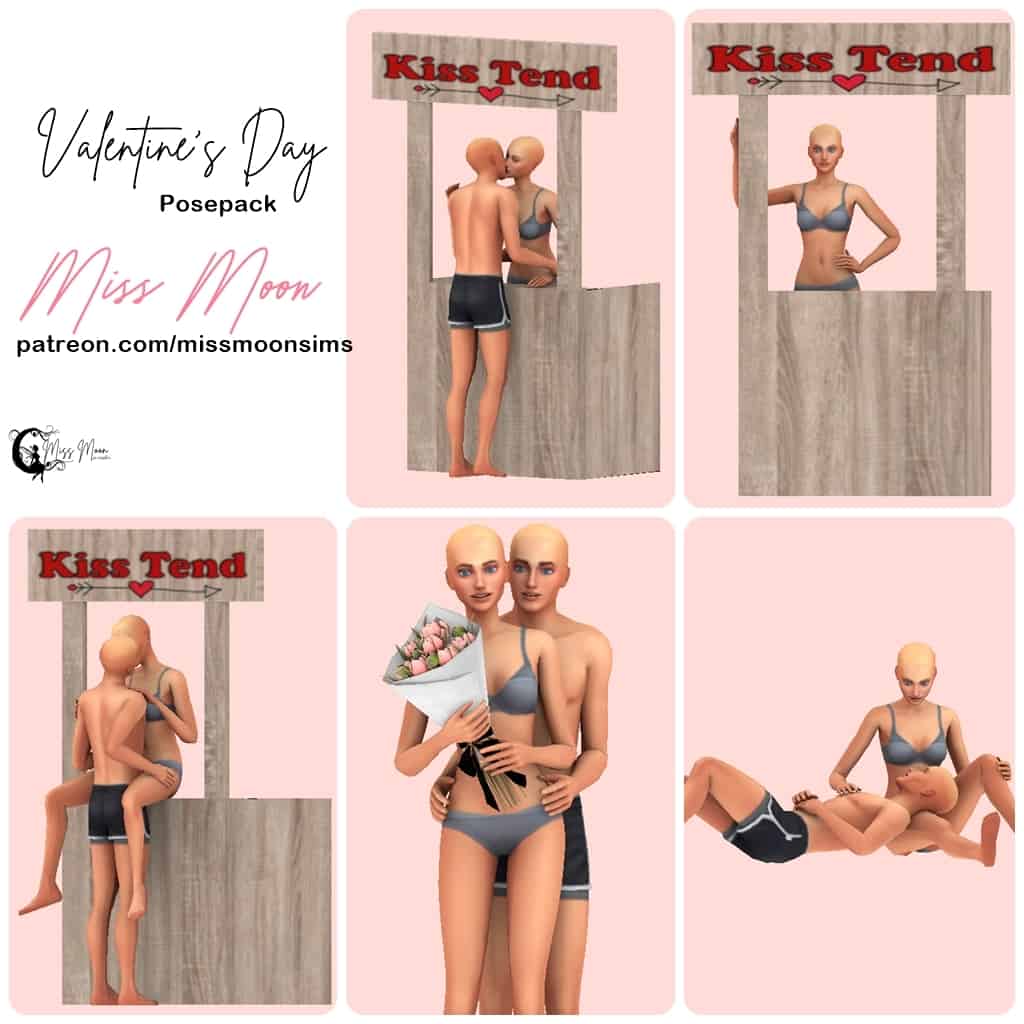 Kissing Booth Sims 4 Valentines Day Pose Pack
